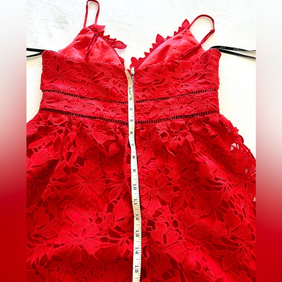 Bardot Sonya Lace Dress in Fire Red - Picture 13 of 13